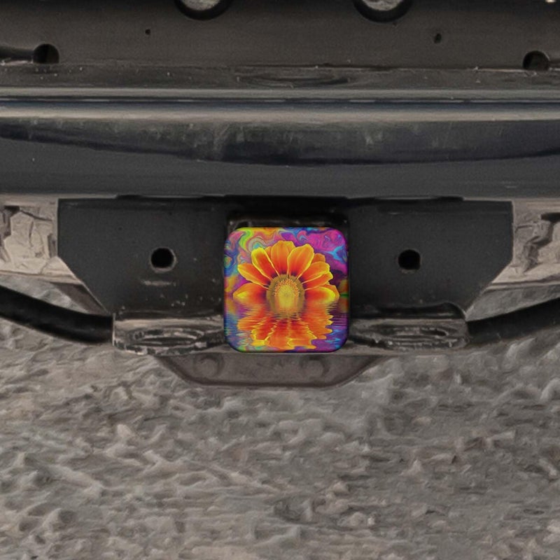 Swono Sunflower Tow Hitch Covers Bright Reflection Wave Colorful Sunflowers Sturdy Rubber Hitch Cover 2 Inch Trailer Hitch Cover Plug Cap Insert for Most Trucks SUV RV and Cars - Image 5